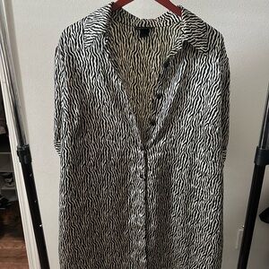 Lane Bryant Black and White Striped Men's Shirt